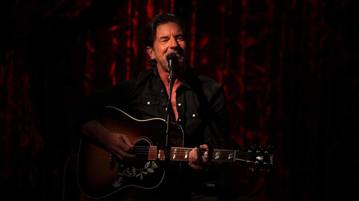 Brett James sings on stage during a live broadcast at Analog in Nashville, Tenn., March 8, 2025.