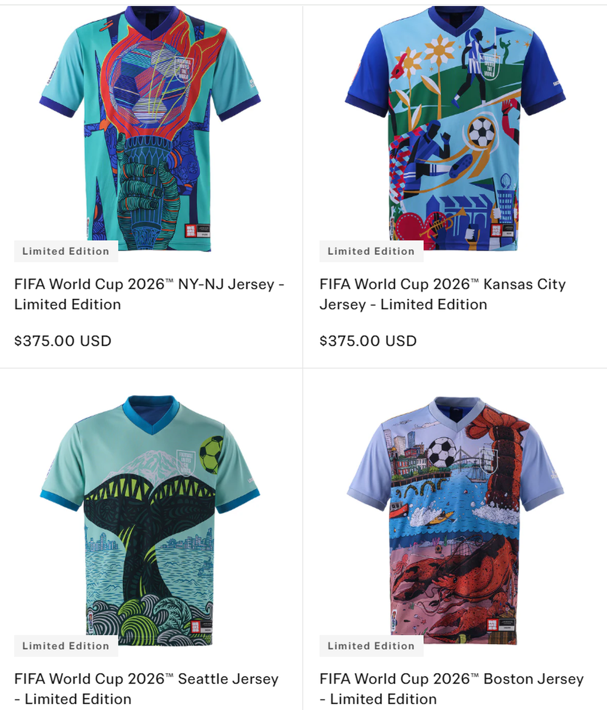 Ahead of the 2026 World Cup, FIFA is selling limited-edition host city jerseys for $375 each.