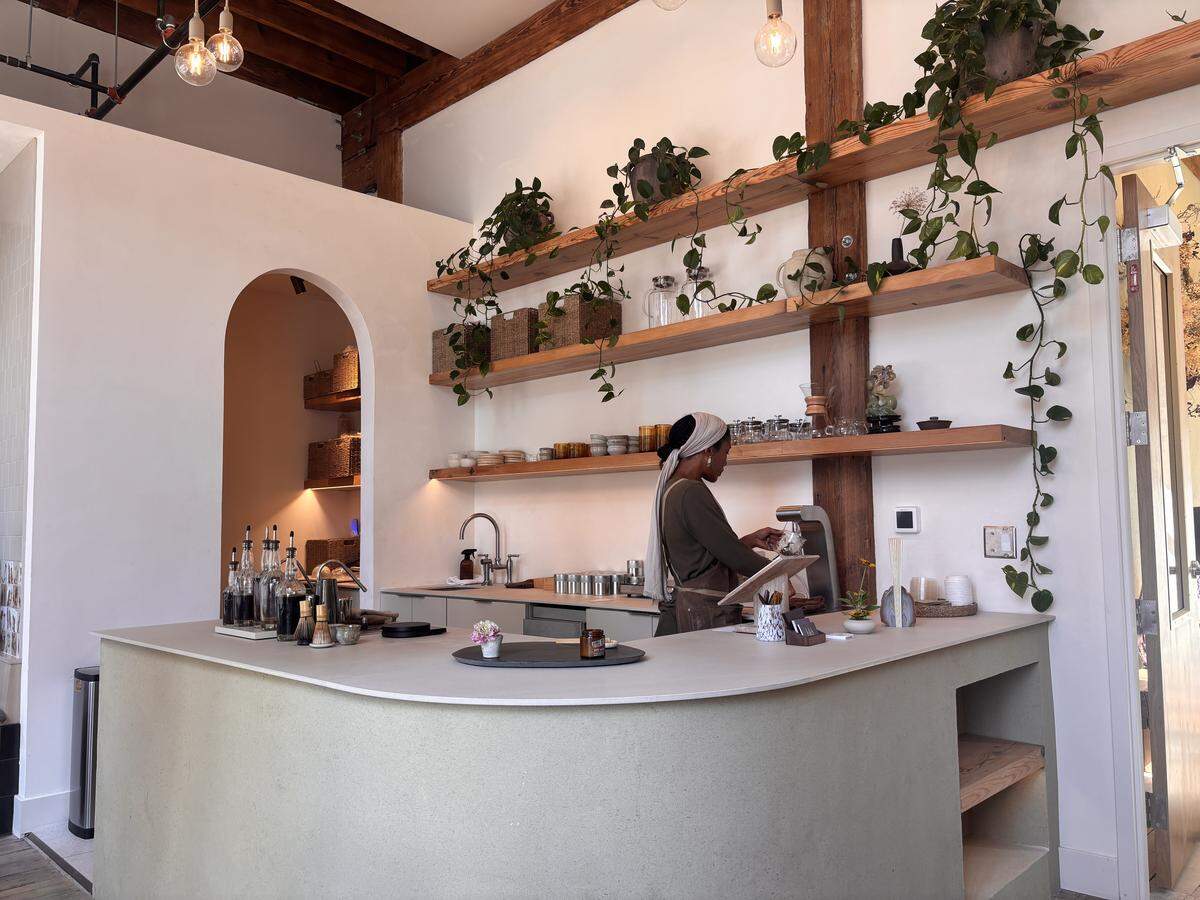 A photo inside of Selah, a tea lounge next door also owned by Matthew Matsch and Kathryn McCormick.