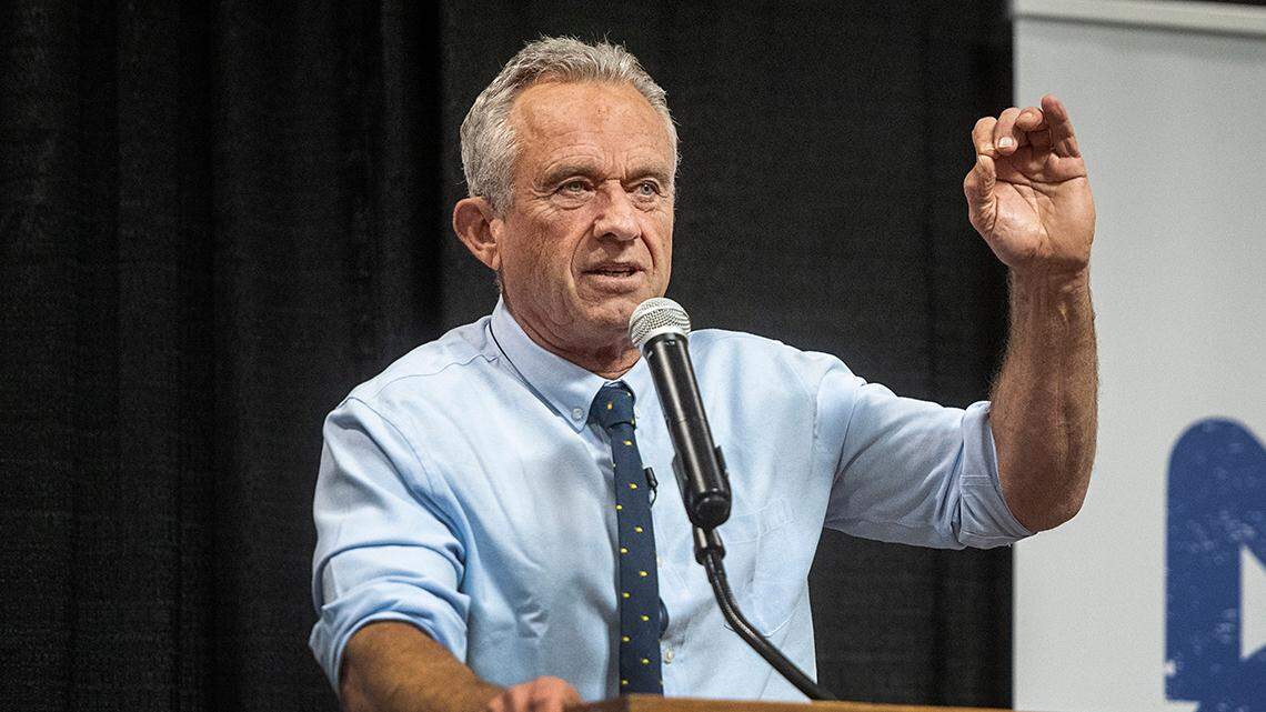 Robert F. Kennedy Jr. spread falsehoods about Ukraine, COVID-19 and more at a campaign stop in Kansas City Wednesday night.