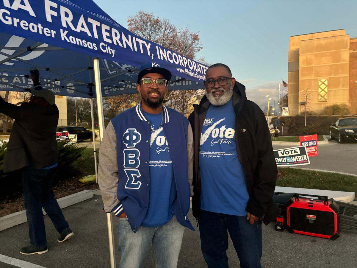 Stan Beatty, 66, on the right, and DeAndre Tuggle, 38, on the left, both voted for Vice President Kamala Harris to bring more harmony and unity to the country.