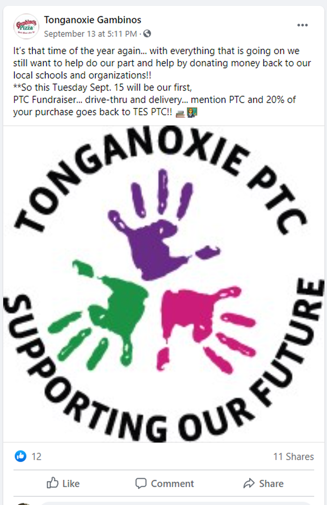 Tonganoxie Elementary School promoted its first fundraiser of the year online, asking parents to eat out at a restaurant that promised 25% from the sale of each meal would go to the school’s parent teacher group.