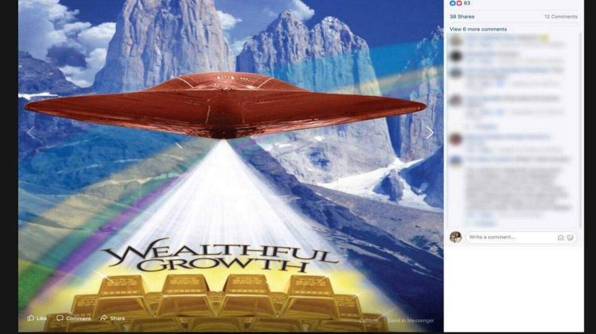 A screenshot of a Facebook page once run by The Value Creators.