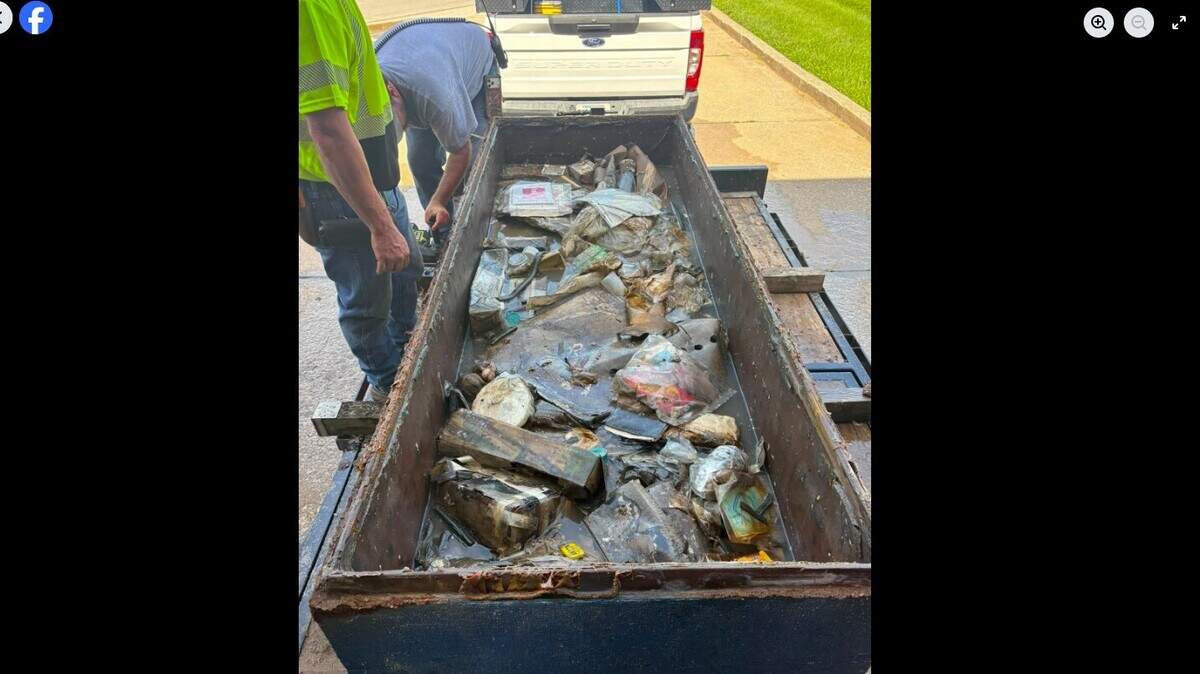 A time capsule buried on the front lawn of Pleasant Hill City Hall in 1976 was unearthed Tuesday in advance of a July 4 celebration and unveiling. The contents of the capsule were discovered to be submerged in water.