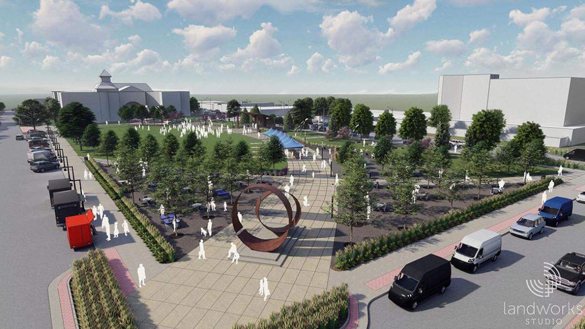 After the new Johnson County Courthouse opens in Olathe in January, leaders plan to demolish the old one on Kansas Avenue. Plans for the space include a park with trees, art, a stage and shelter.