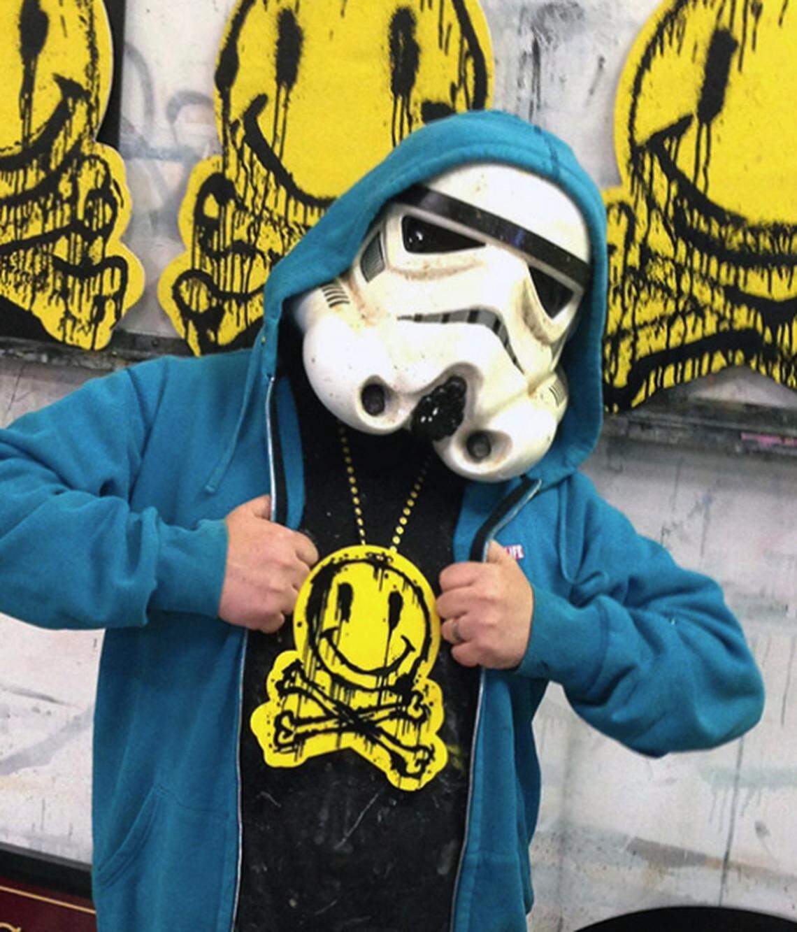 British street artist Ryan Callanan, creator of the "Crucified Stormtrooper."