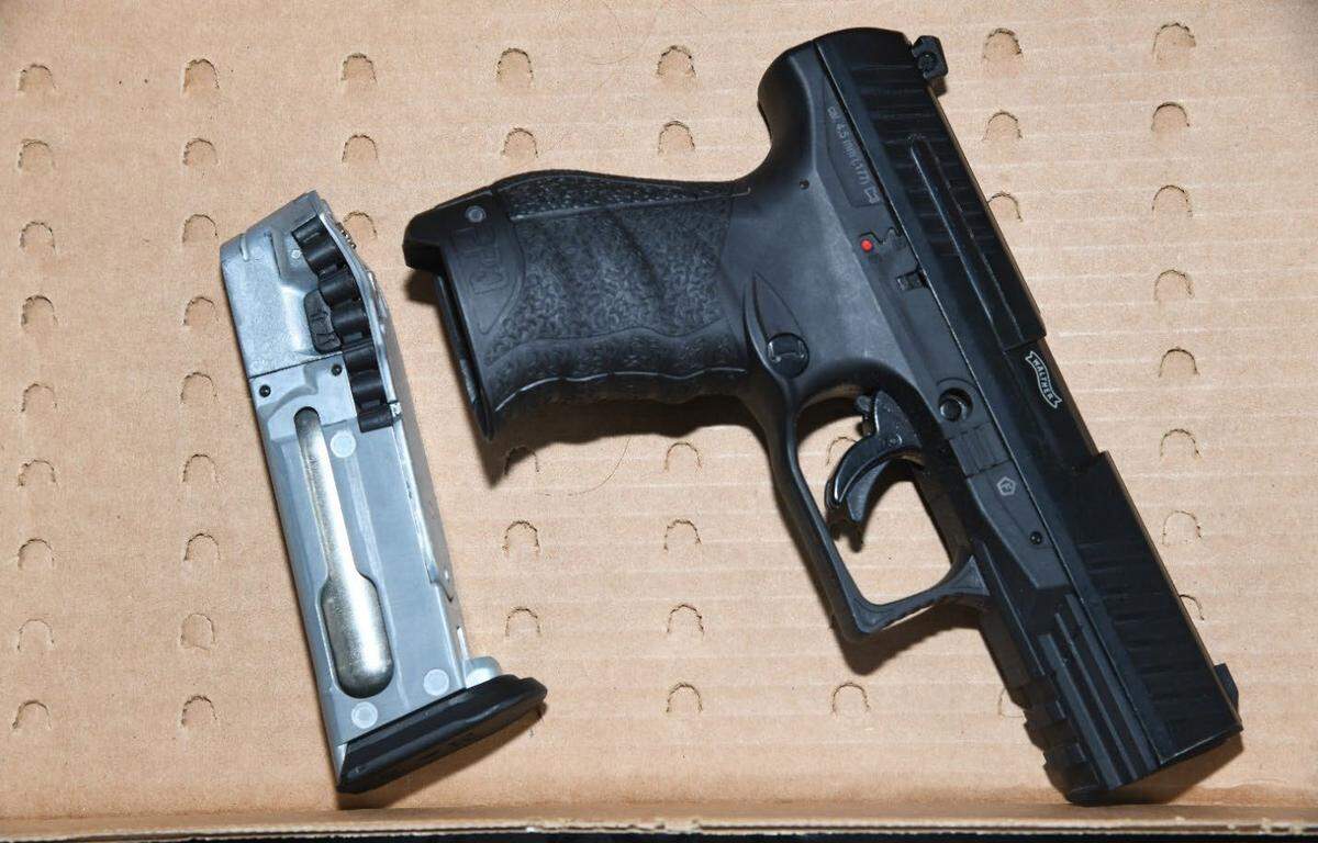 Lenexa police say Jose Enrique Cartagena-Chacon was in possession of this CO2 powered pellet gun when he was shot and killed by a Lenexa police officer on June 22, 2025. 