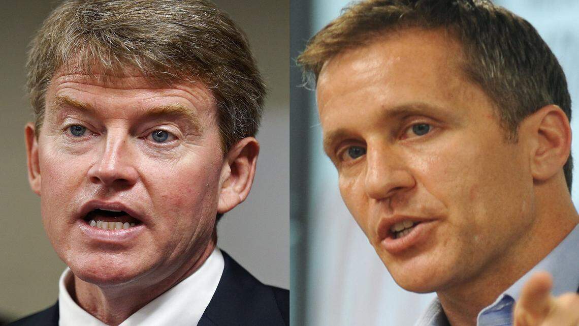 Democrat Chris Koster (left) and Republican Eric Greitens will face each other Nov. 8 to determine who will succeed Jay Nixon as Missouri's governor