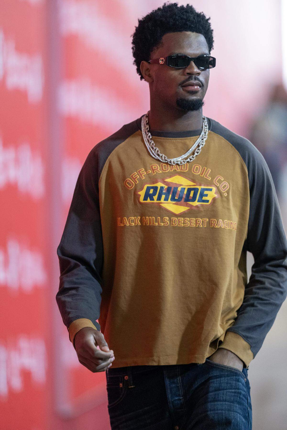 Kansas City Chiefs wide receiver Jalen Royals (11) arrives for the game against the Indianapolis Colts Sunday, Nov. 23, 2025 at GEHA Field at Arrowhead Stadium in Kansas City.