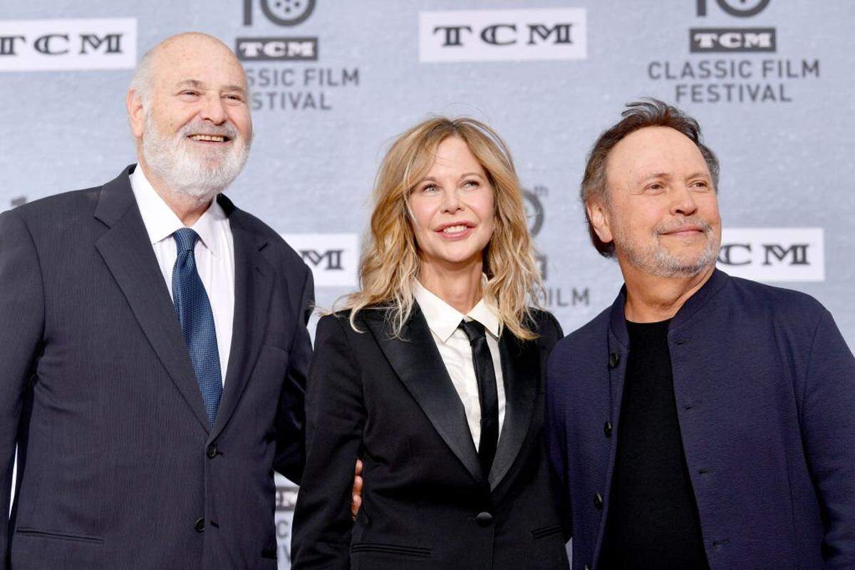 Left to right, Rob Reiner, Meg Ryan and Billy Crystal attend the 30th anniversary screening of "When Harry Met Sally” in April 2019.