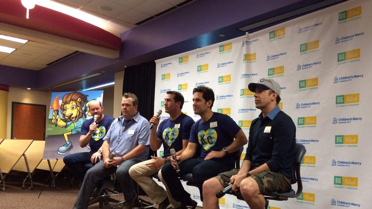 Celebrities appear at the Big Slick KC press conference at Children's Mercy Friday morning.