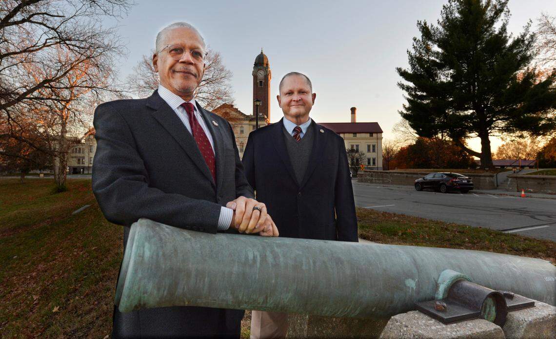 George Pettigrew, left, and Brigadier General Bryan Wampler have teamed up together on the Frontier Museum of the U.S. Army Foundation with plans to open a world-class museum by 2027 on the grounds of Fort Leavenworth.
