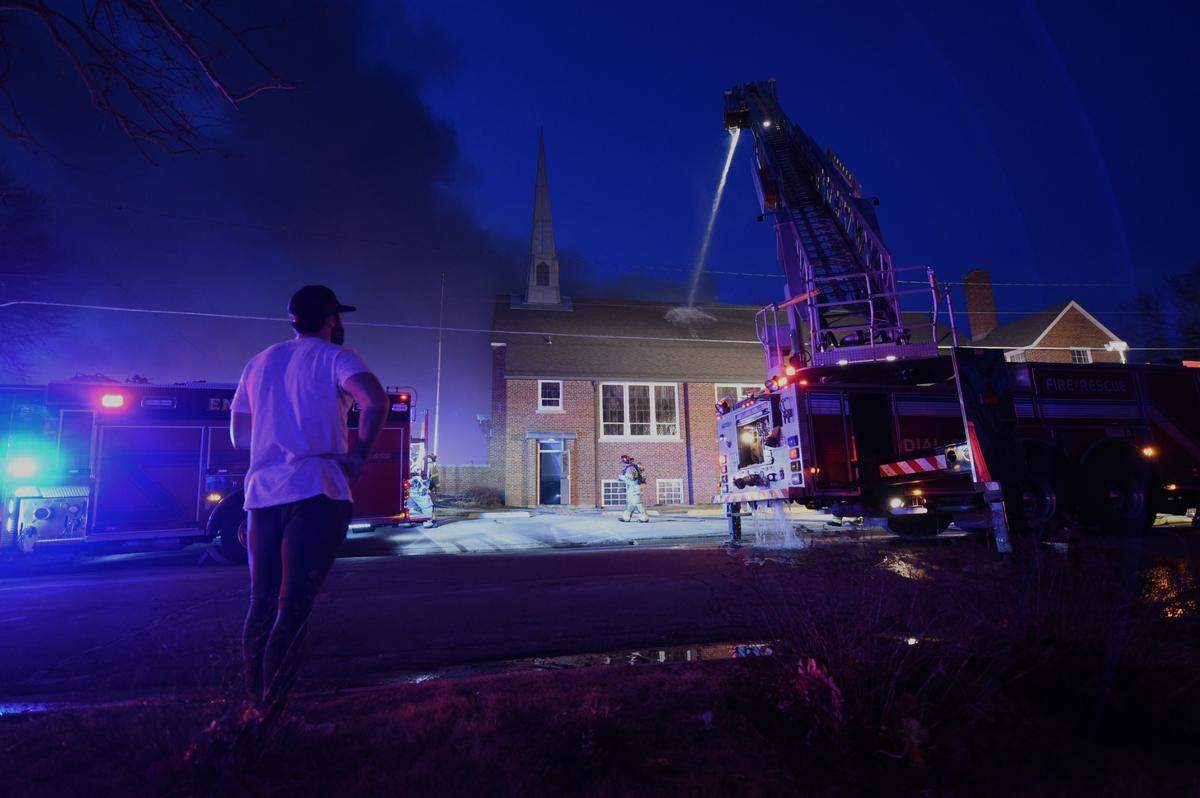 A structure fire was reported at First Baptist Church of Mission in the 5600 block of Outlook Street. 