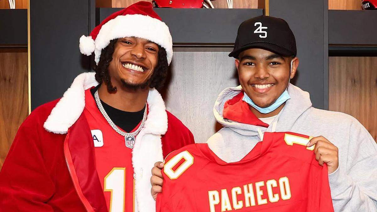 Dec. 20, 2024, post: "Matthew, cancer patient and Isiah Pacheco superfan, got a huge surprise at the end of his stadium tour"