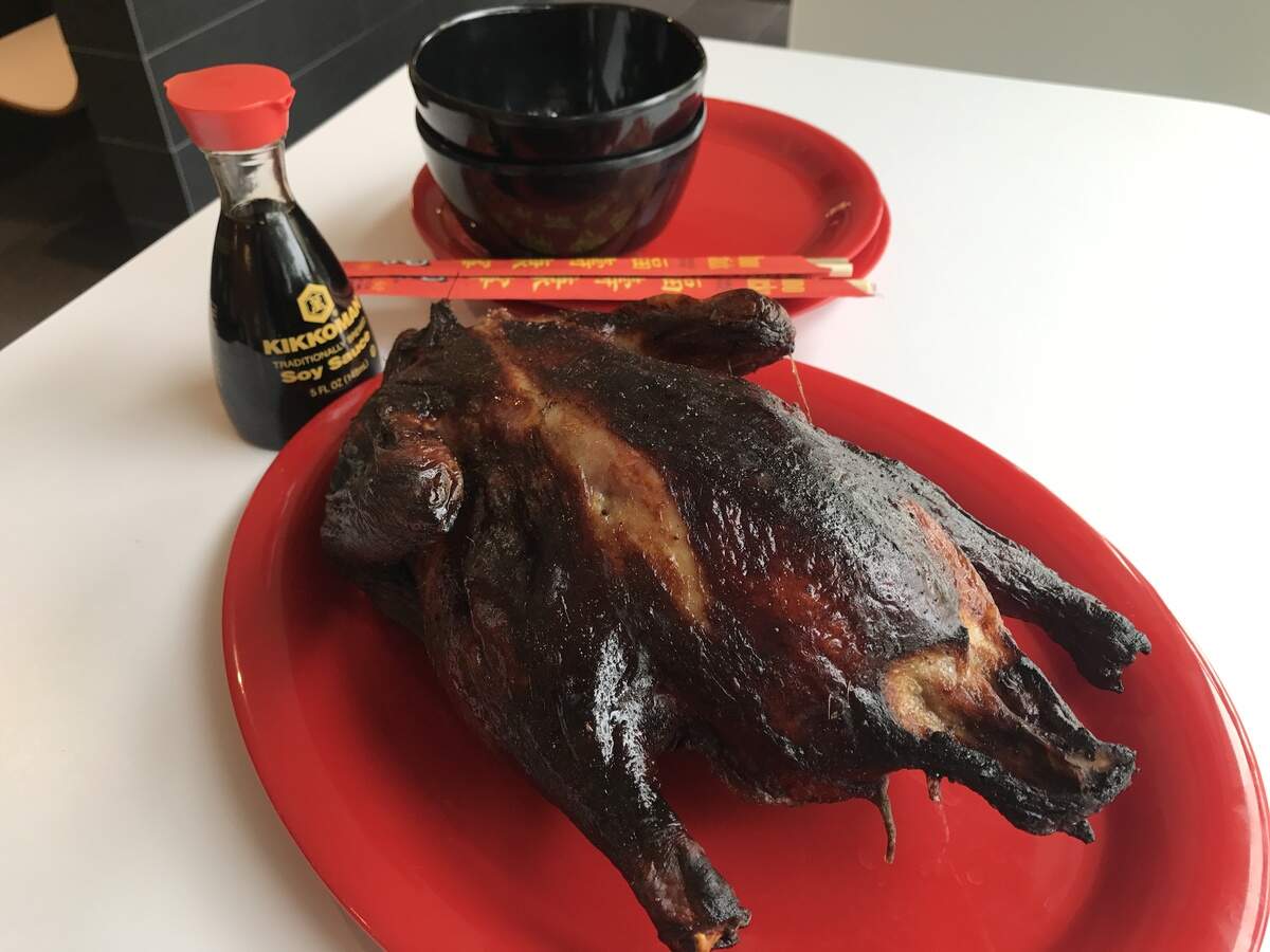 Customers can order a whole Peking Duck with four pancakes and four lettuce cups as an appetizer for four.