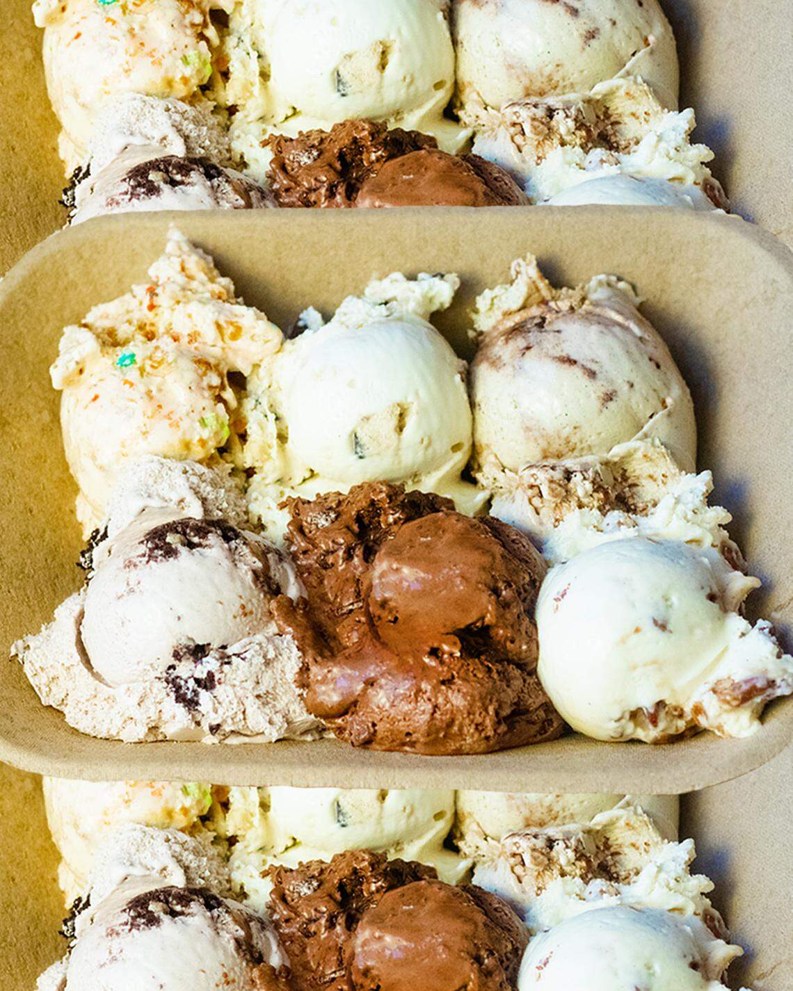 A variety of Betty Rae’s ice cream flavors.