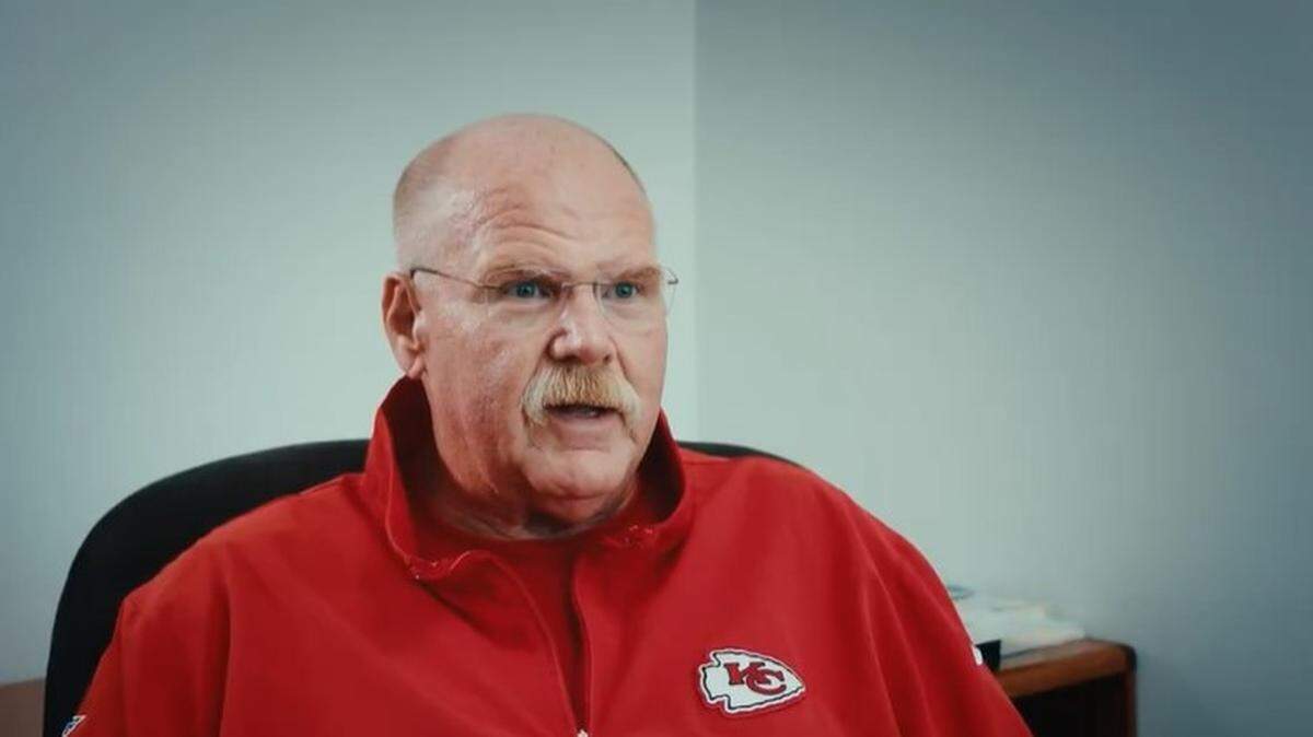 Chiefs coach Andy Reid in a video promoting the 2026 World Cup.