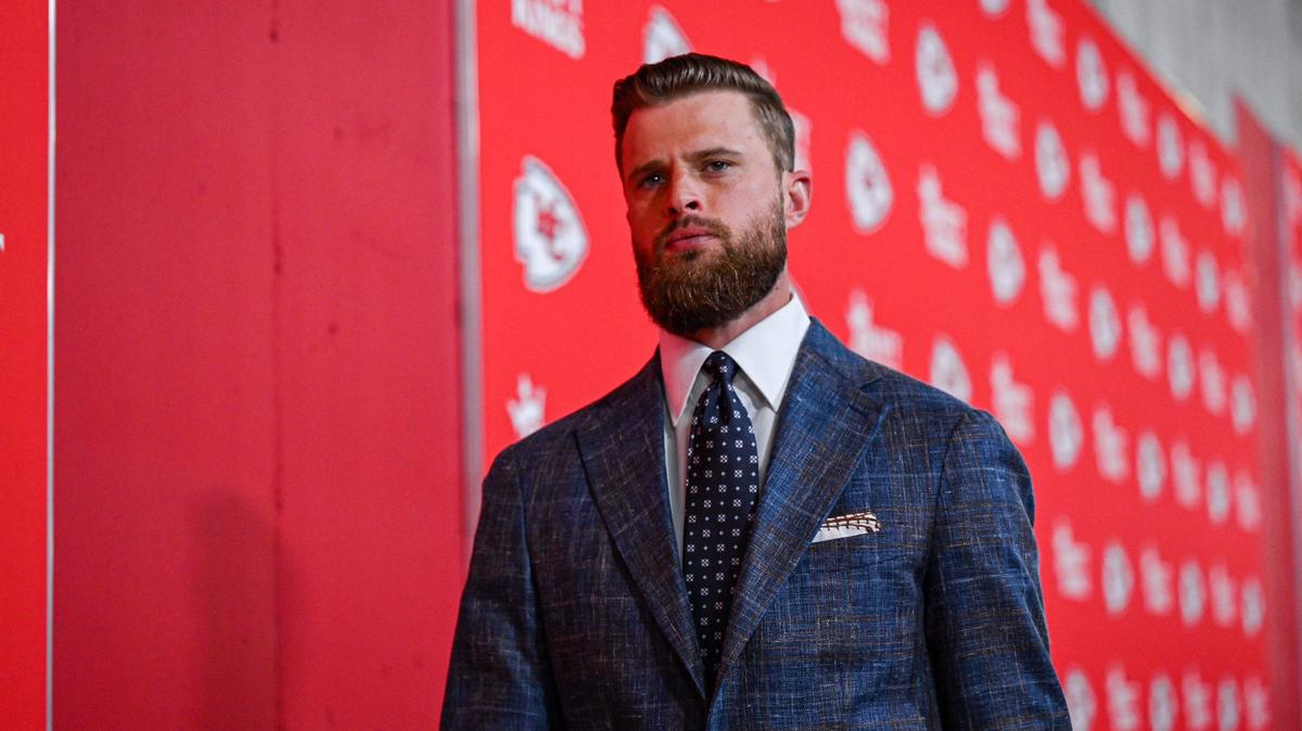 Kansas City Chiefs place kicker Harrison Butker arrives for the Chiefs’ game with the Bengals Sunday, Sept. 15, 2024, at GEHA Field at Arrowhead Stadium.