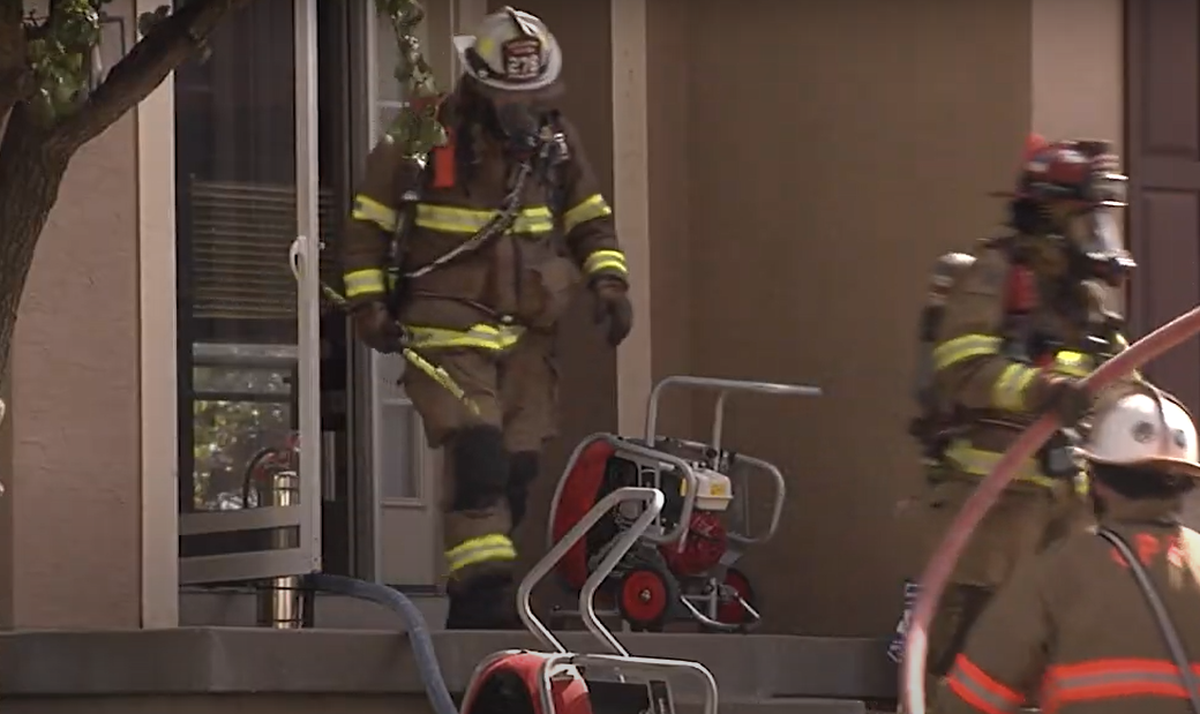 Firefighters responded to a call for service Friday afternoon in the 15500 block of Valley View Drive after a small fire broke out in the basement. A family dog is credited with alerting residents to smoke and flames in the basement, leading them to call 911.