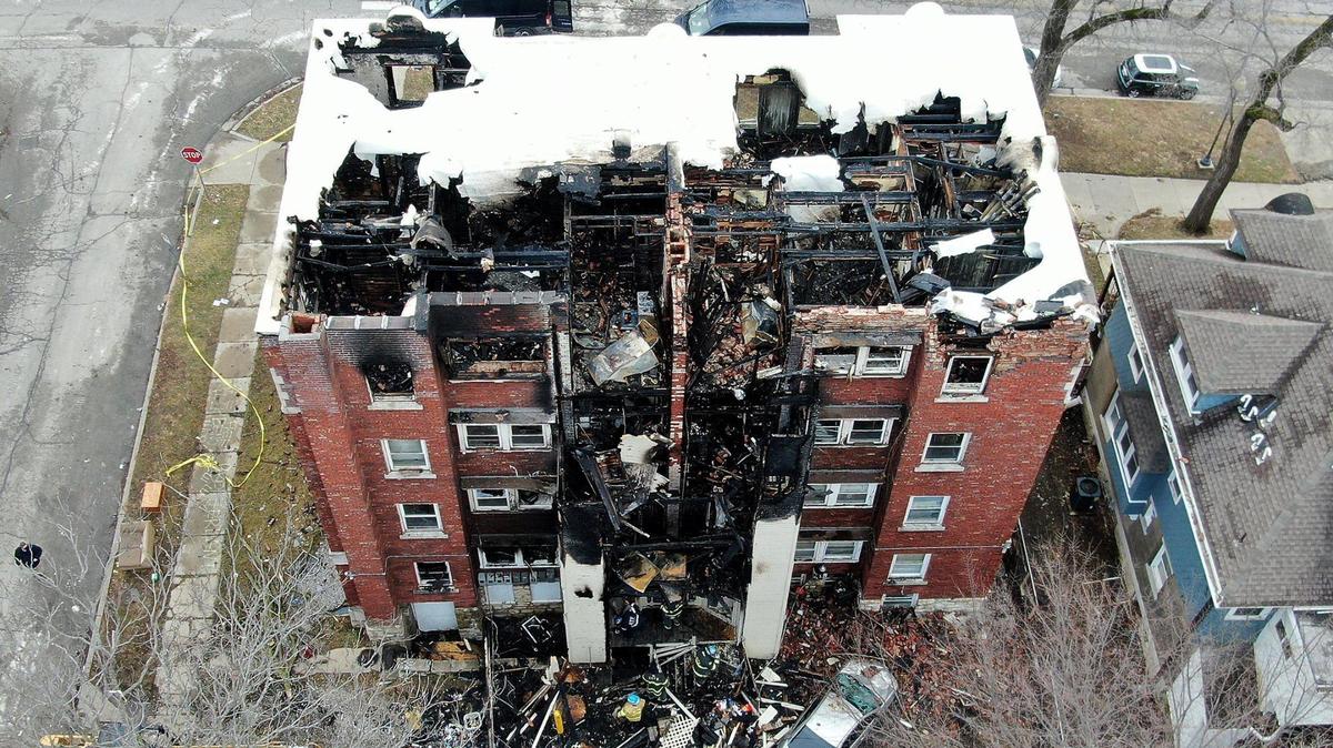 Three people were hospitalized Wednesday morning after a fire broke out in an apartment just after 12:30 a.m. in the 1100 block of Benton Boulevard in Kansas City, according to the Kansas City Fire Department.