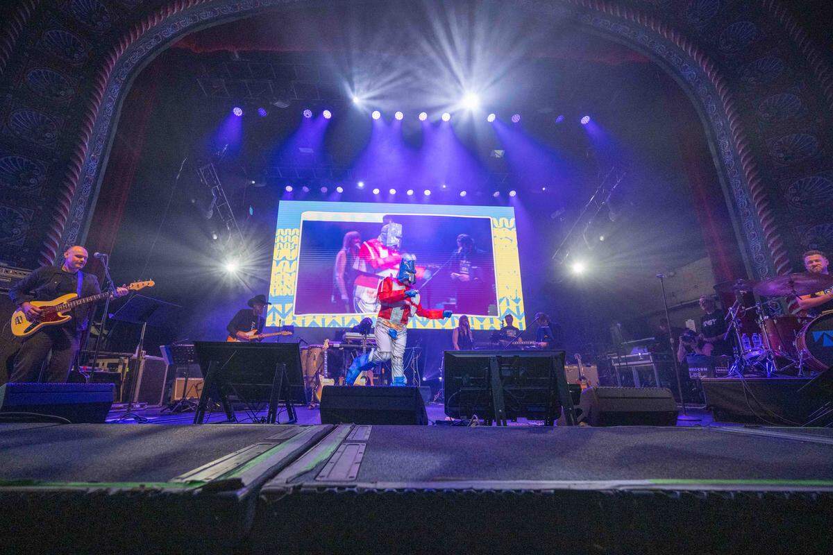 Brendan Hunt performs at ‘Nothemus Prime’ at Thundergong! on Saturday, Nov. 8, at Uptown Theater in Kansas City. The annual fundraiser was hosted by Jason Sudeikis and featured live music performances and moments of comedy.