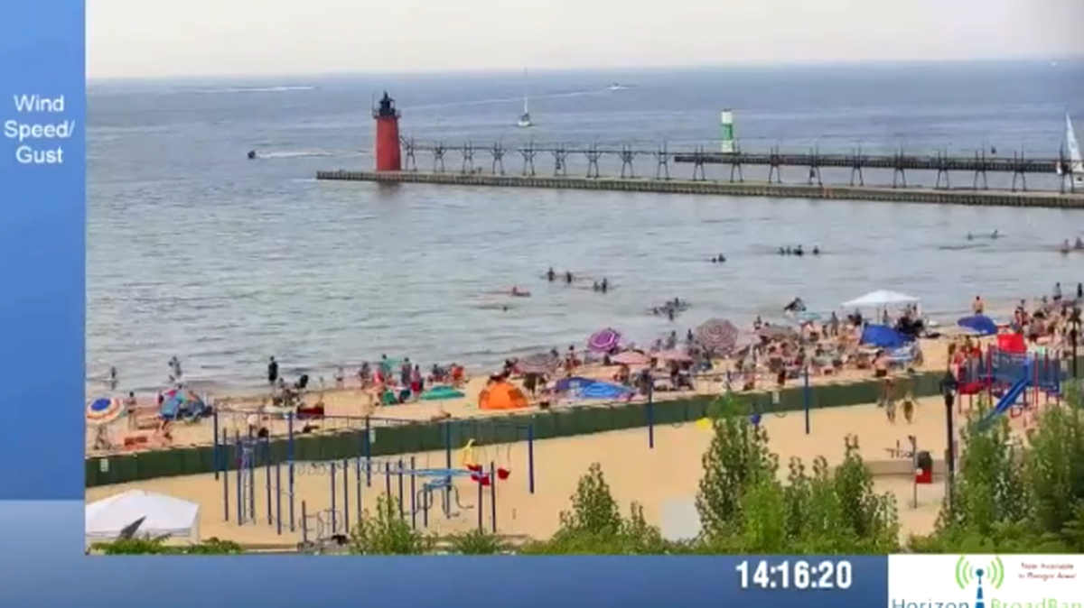 A shooting on the pier in South Haven, Michigan, a beach town off Lake Michigan, has left two people dead and another person injured after gunfire, police said. Screengrab from WWMT/Horizon Broadband.
