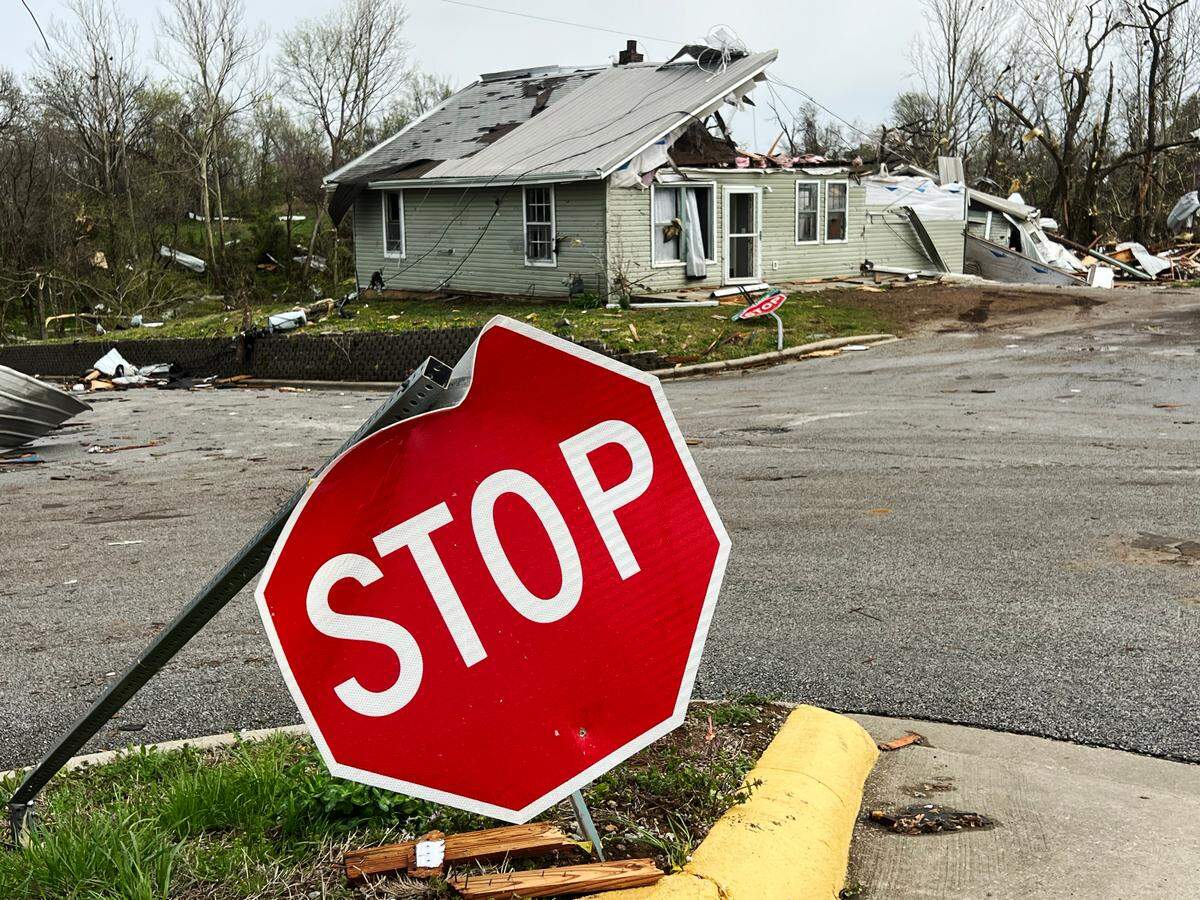 Parts of Nevada, Missouri, were heavily damaged when a tornado plowed through parts of the town Wednesday, April 2, 2025.