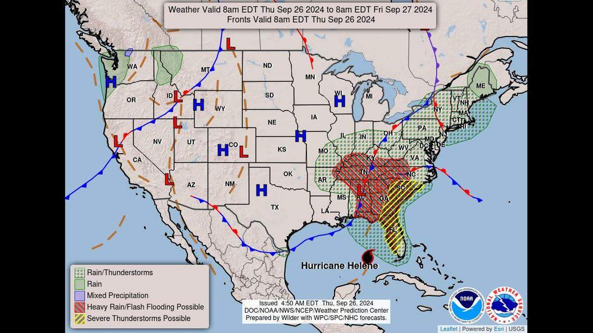 Forecast models generally agree that remnants of major Hurricane Helene will track east of Kansas City forecast area, making way for drier weather this weekend, according to the National Weather Service. Expect a pleasant fall day in the metro on Thursday.