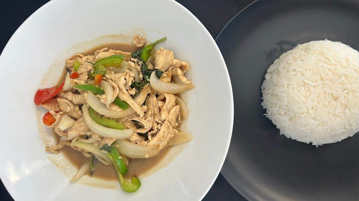 Basil fried rice with chicken is one of many Southeast Asian dishes on the menu at Khop Jai Der in Overland Park.
