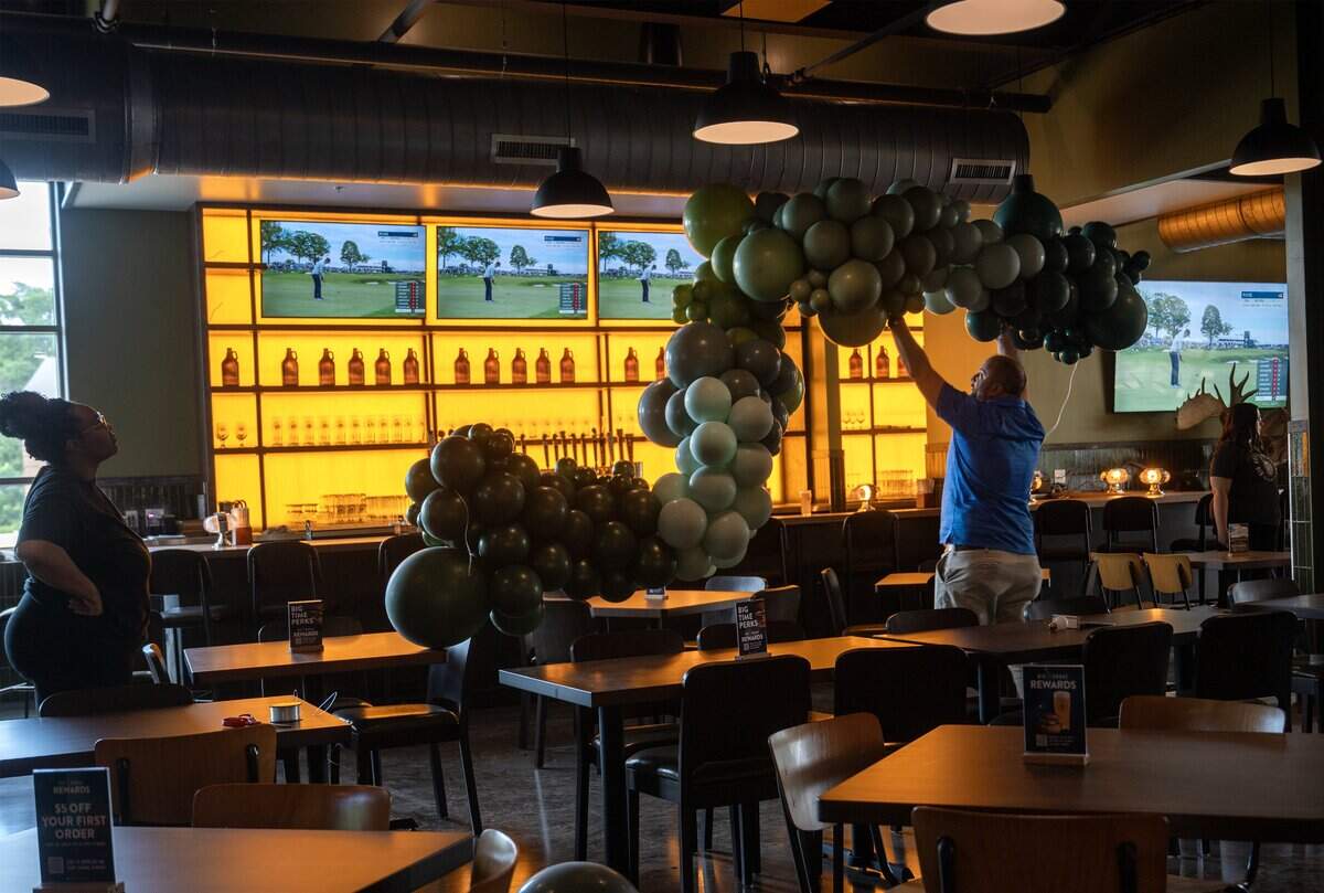A private event space inside the new Big Grove Brewery awaits its grand opening in Prairie Village on Thursday, May 14, 2026. The 12,000-square-foot brewery, located in the former Macy's building at 7060 Mission Rd., marks the brand's first expansion into the Kansas market.