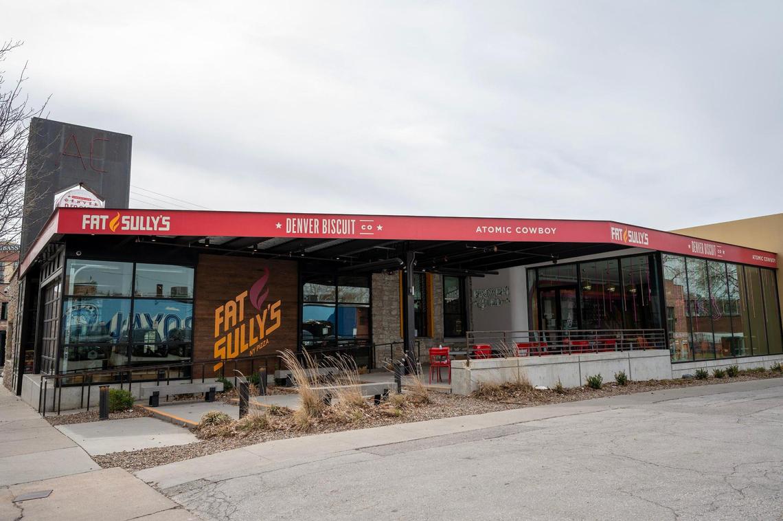 Atomic Cowboy home of Denver Biscuit Co & Fat Sully’s NY Pizza at 4140 Pennsylvania Ave., is pictured on Friday, March 21, 2025, in Kansas City.