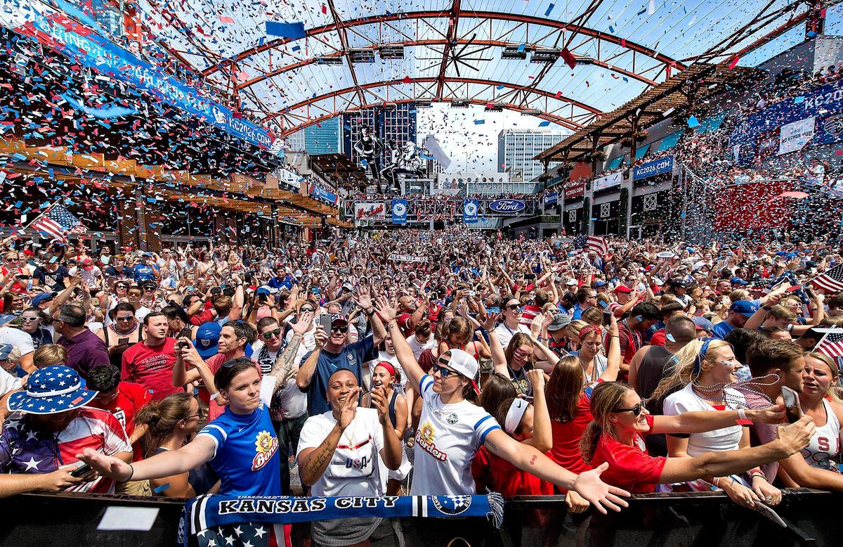 Kansas City’s Power & Light District would be part of the giant party for World Cup games here. Fans have turned out in droves for past World Cup watch parties at the downtown entertainment area.