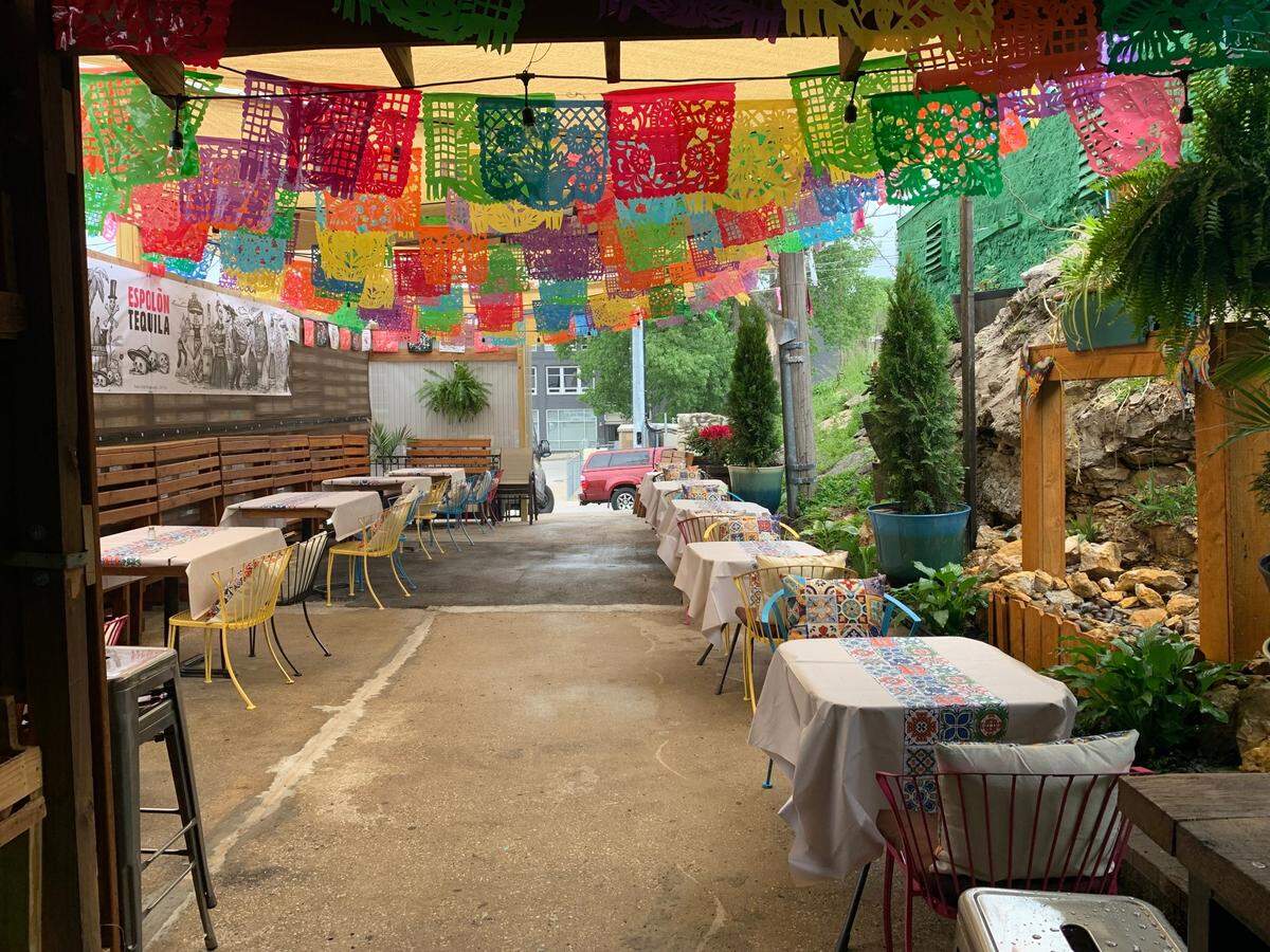 The outdoor patio to Los Tules, a Mexican restaurant in the Westside. Salvador Tule took over the former Las Chiquitas spot and renamed it, but kept the same menu items.