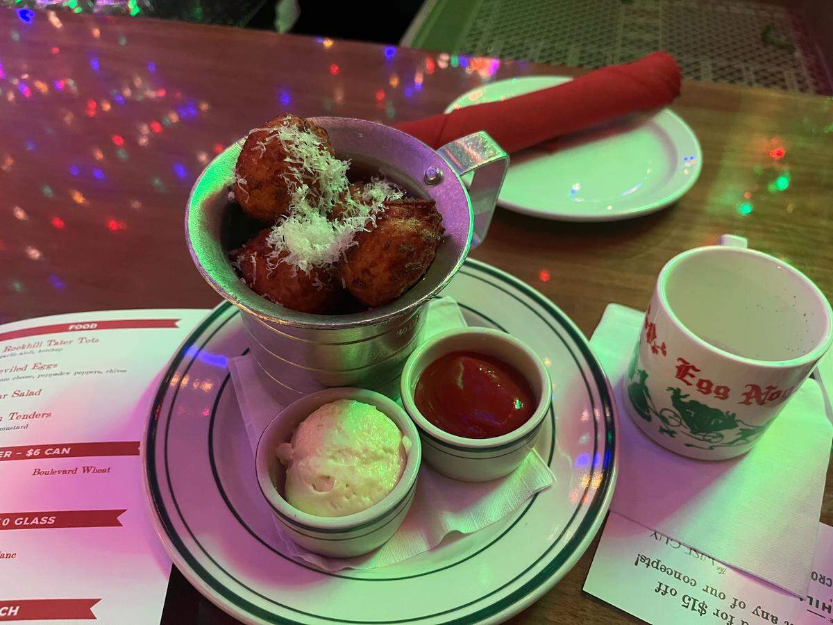 Tater tots are served as Miracle, the Christmas-themed pop-up bar with two locations in Kansas City. They’re only available at The Rockhill Grille, 2000 Grand Blvd.