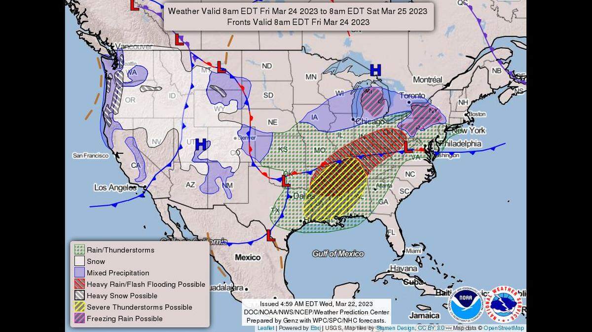 Rounds of showers and scattered thunderstorms will likely roll through the Kansas City area Wednesday. The stronger storms are expected Wednesday night into Thursday, which might produce large hail, according to the National Weather Service in Kansas City
