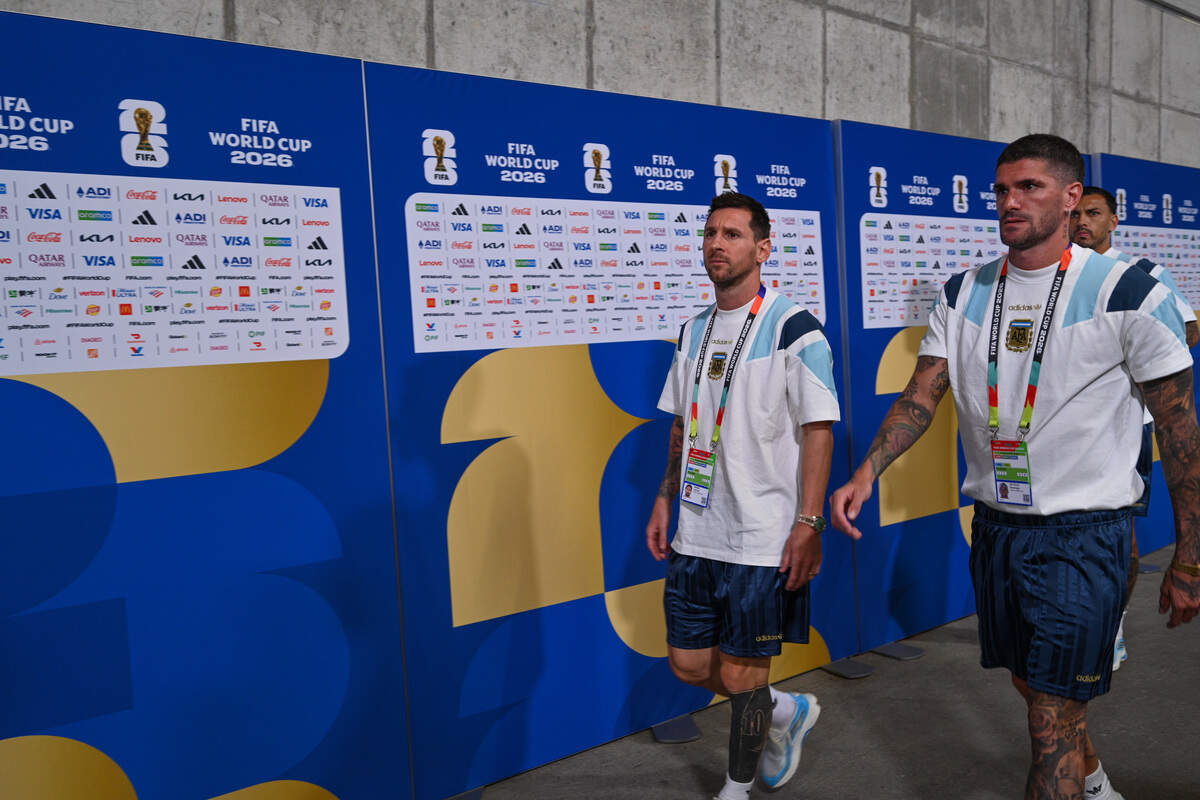 Argentina star Lionel Messi is in the building ahead of the Argentina vs. Switzerland 2026 World Cup Quarterfinal football match at Kansas City (Arrowhead) Stadium in Kansas City on Saturday, July 11, 2026.