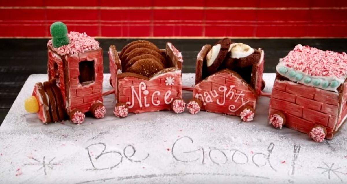 For the challenge that asked bakers to make a model train out of Christmas cookies, Kellen Whaley created this edible sculpture.