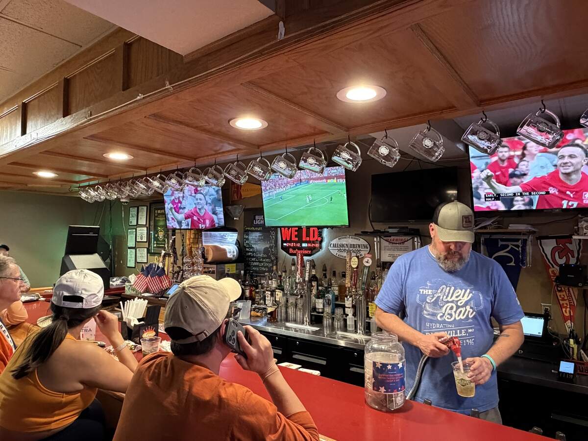 The Alley Bar in Parkville went all out to celebrate the Netherlands national team in the FIFA World Cup, decorating the entire building in orange.