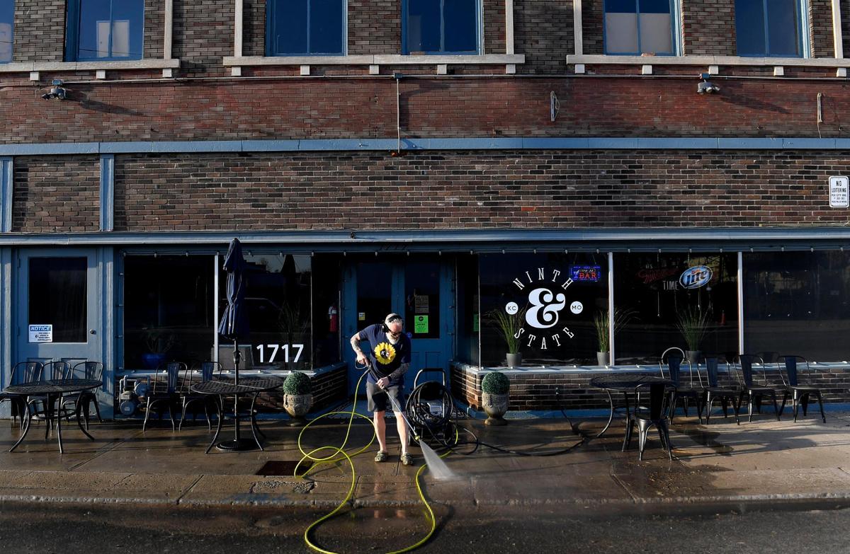 As the sun rose on a recent Saturday morning, Sean Smith was busy power-washing the sidewalk and gutter in front of 9th & State.