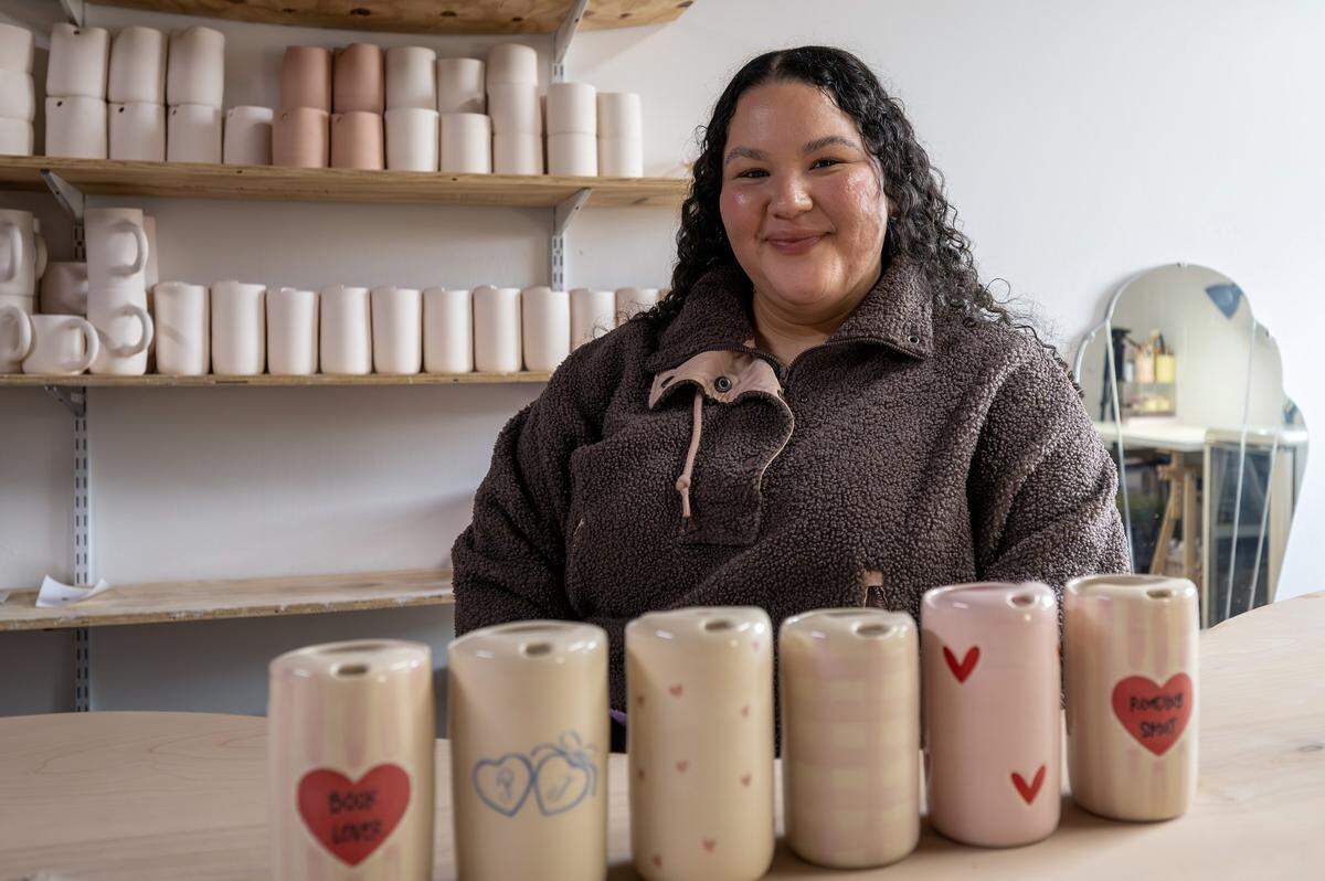 Priscilla Butler, owner of Lila's Clayground, is pictured inside her studio Thursday, Jan. 29, 2026, in Kansas City.