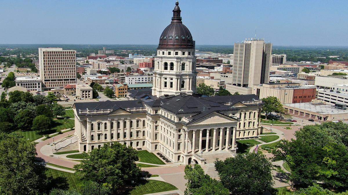 Kansas State Capitol building in Topeka, Kansas.