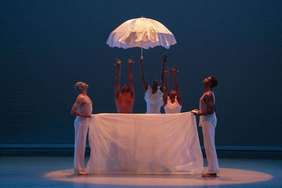 Kansas City native, De’Anthony Vaughan (far left) joins the Alvin Ailey American Dance Theater’s Ailey Trio for a free GEM Theater performance Jan. 15, combining repertory excerpts, outreach and onstage audience dance.