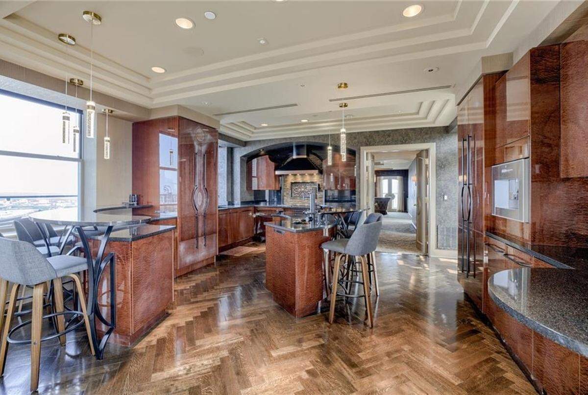 The kitchen inside the condo at 909 Walnut St. in downtown Kansas City