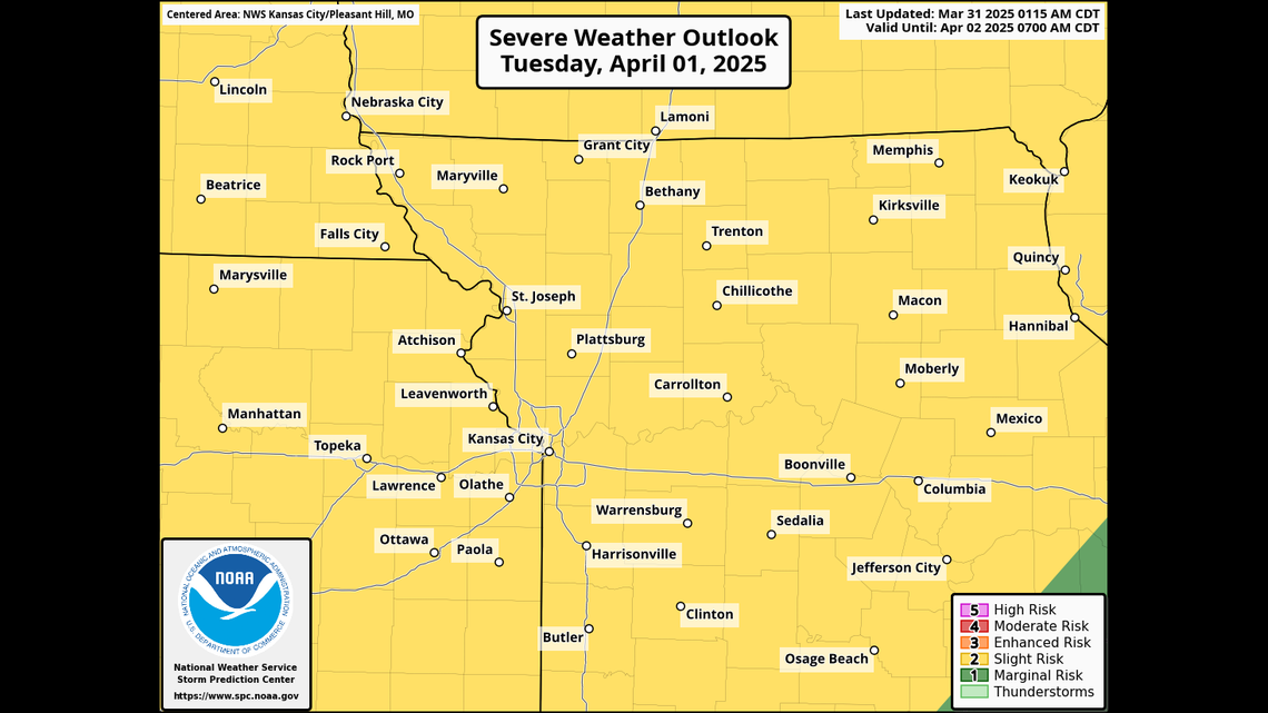 The weather could be a bit rough Tuesday night into Wednesday. Severe weather will be possible with the primary threats being large hail and damaging winds, although an isolated&nbsp;tornado cannot be ruled out, the National Weather Service said.