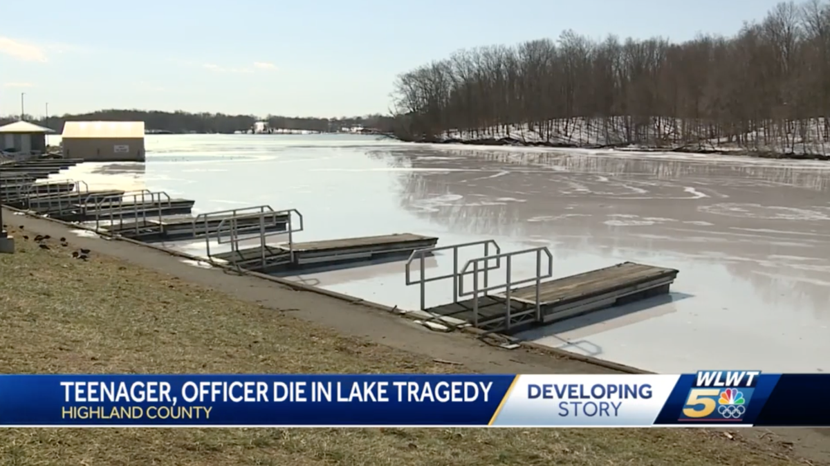 A 16-year-old died saving her younger brother after the pair fell through the ice on Rocky Fork Lake in Ohio, officials say.