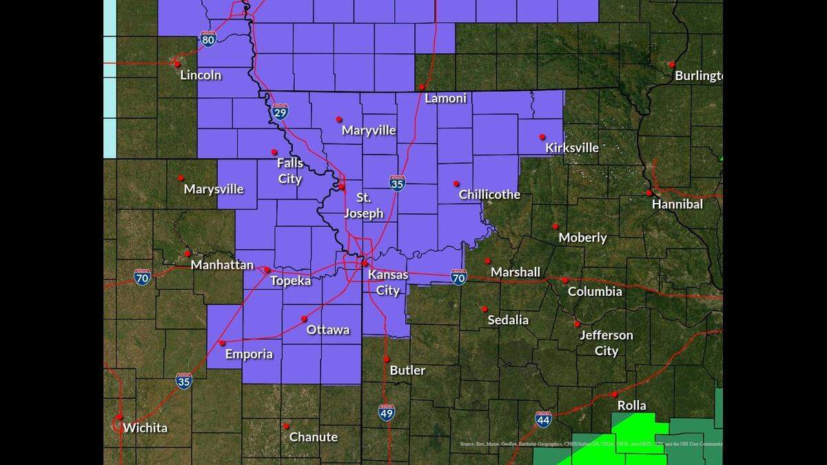 The National Weather Service issued a winter weather advisory for Kansas City until noon Tuesday as a cold front made its way across the metro. Freezing rain and wintry mix are possible during the early morning hours.