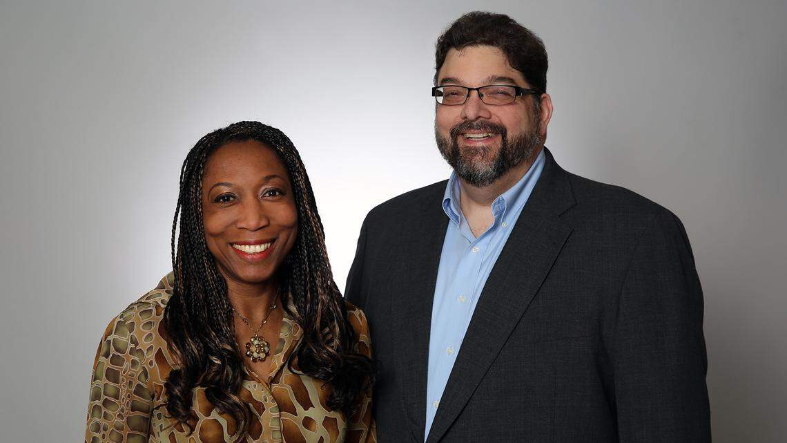 Claudia Martin-Ayoade, Johnson County Community College’s campus dietician, and Jason Arnett, dining services manager, came up with a meal share program that puts $7 a day in needy students’ meal accounts — without identifying the students.