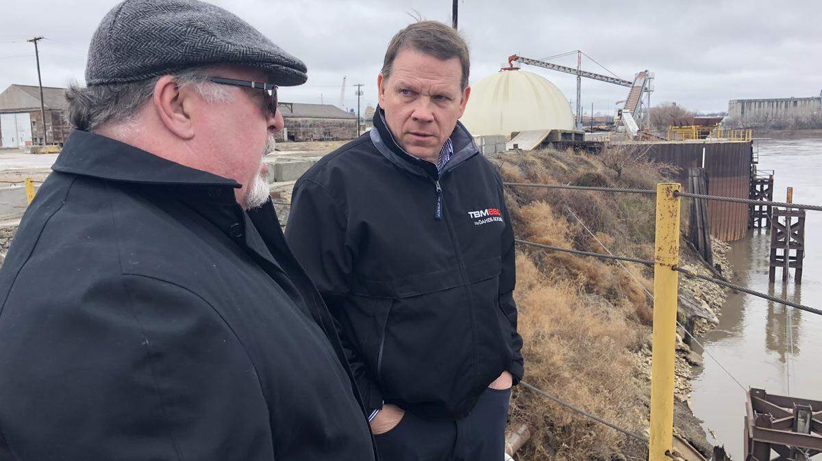 U.S. Rep. Sam Graves (right) is pictured in this file photo touring the Port of Kansas City in 2018.