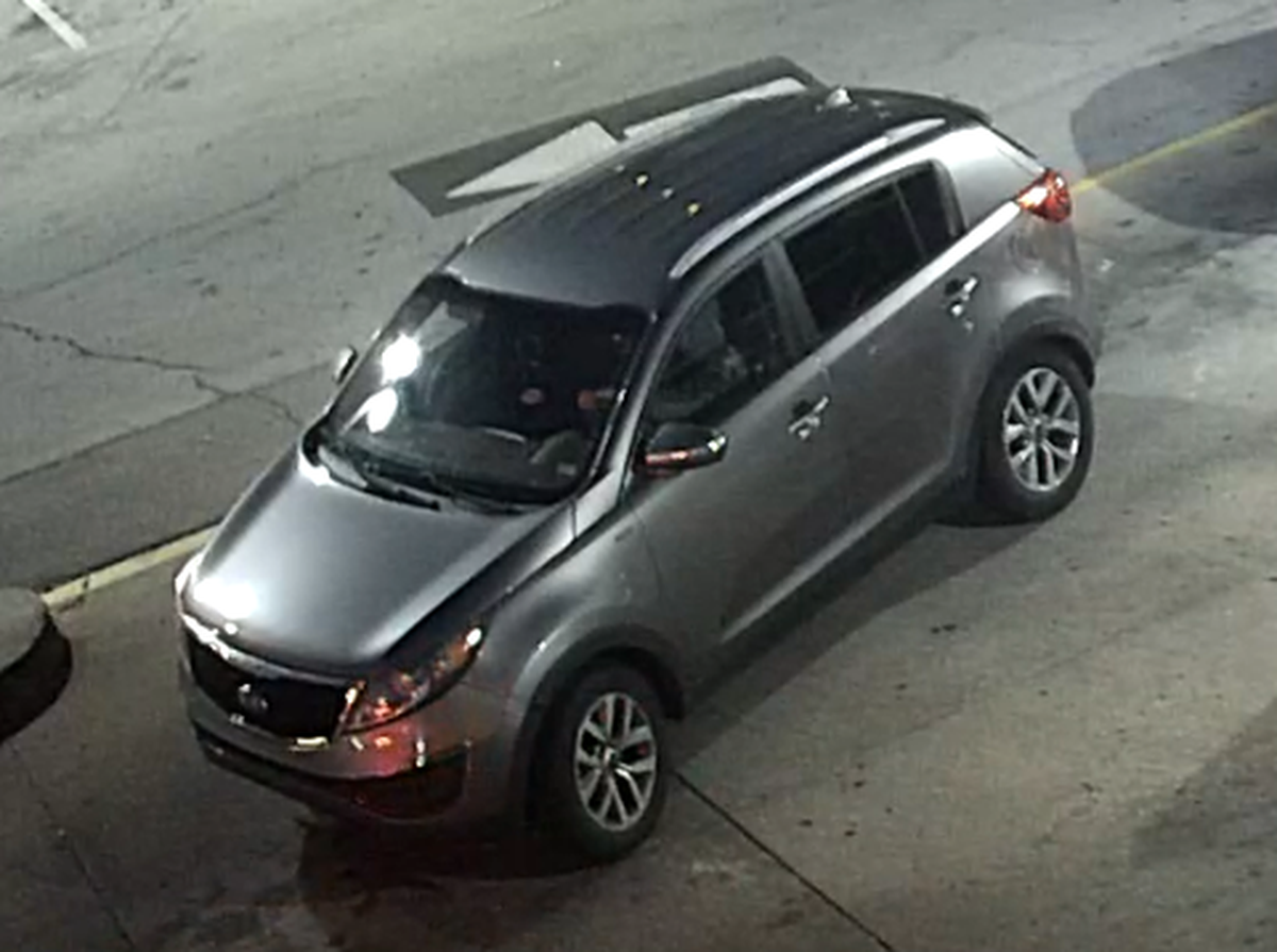 Police shared this photo of the vehicle they believe to have been involved in robberies at four McDonald’s locations. Police seek help in identifying the suspect.