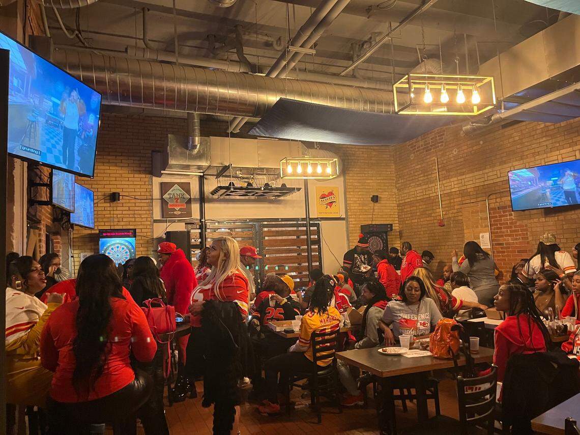 Fans enjoyed the Super Bowl — and everything that goes with it — at a watch party at The Combine on Troost Avenue.